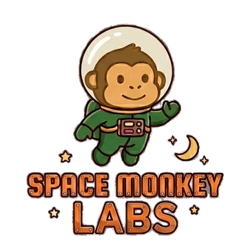 Space Monkey Labs lockup, green variant